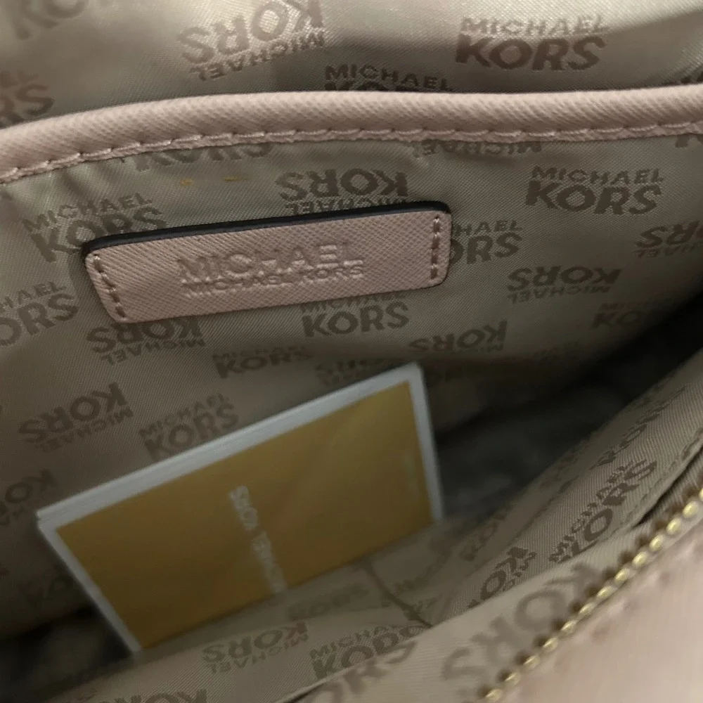 Michael Kors Pink Studded sandrine Crossbody Bag Gold‎ Hardware purse